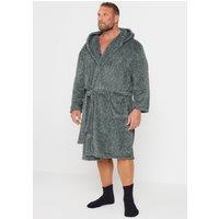 BadRhino Men's Hooded Dressing Gown in Grey | Size: 4XL