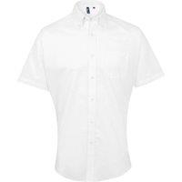 Premier Men's Signature Oxford Short Sleeve Work Shirt in White | Size: 18.5 in