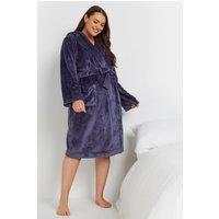 Yours Women's Hooded Dressing Gown in Purple | Size: 34-36