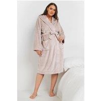 Yours Women's Hooded Dressing Gown in Pink | Size: 26-28