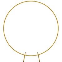 Neel Blue Round Balloon Arch Frame Flower Balloon Plants Vine Climbing Metal Frame with Floor Base - 250cm in Gold