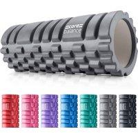 Core Balance Foam Massage Roller Grid Trigger Target Point Gym Fitness Physio Rehab Exercise in Grey