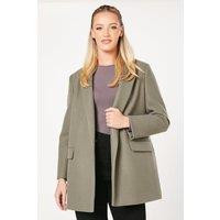 Dorothy Perkins Women's Smart Pocket Detail Blazer Coat in Khaki | Size: 16