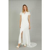 Monsoon Women's 'Sienna' Lace Bridal Maxi Dress in Ivory | Size: 10