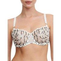 Chantelle Women's Fleurs Half Cup Balcony Bra in White | Size: 38B