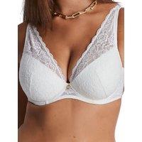 Aubade Women's Rosessence Care High Apex Plunge Bra in White | Size: 34E