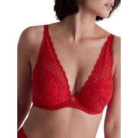 Aubade Women's Rosessence Care High Apex Plunge Bra in Red | Size: 38C