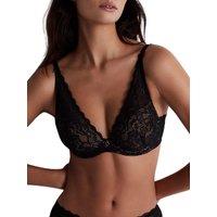 Aubade Women's Rosessence Care High Apex Plunge Bra in Black | Size: 32E