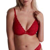 Aubade Women's Rosessence Care Triangle Plunge Bra in Red | Size: 34B
