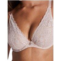 Aubade Women's Rosessence Care Triangle Plunge Bra in Pink | Size: 32G