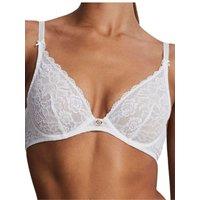 Aubade Women's Rosessence Care Triangle Plunge Bra in White | Size: 34F