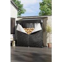 6ft W x 2.3ft D Metal Tube Firewood Rack Outdoor Log Storage Shed with Roof