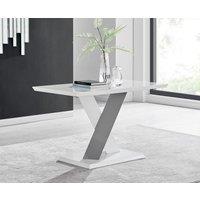 FurnitureboxUK Monza 120cm 4-Seaert White High Gloss Dining Table with Grey Accent