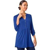 Roman Women's Button Detail Tunic Top in Blue | Size: 12