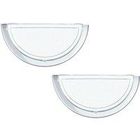 Loops 2 PACK Wall Light Colour Chrome Shade White Clear Glass Painted Bulb E27 1x60W