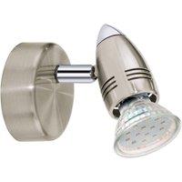 Loops Wall 1 Spot Light Colour Satin Nickel Chrome Plated Bulb GU10 1x3W Included in Metallics