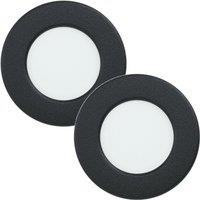 Loops 2 PACK Wall / Ceiling Flush Downlight Black Round Spotlight 2.7W Built in LED