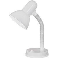 Loops Table Lamp Flexible Moveable Colour White Steel Rocker Switch Bulb E27 1x40W