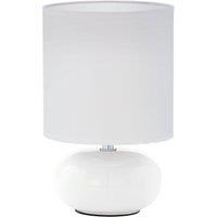 Loops Table Lamp Colour White White Fabric Shade In Line Switch Bulb E14 1x40W