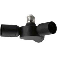 Loops Screw In Adapter Colour Black Plastic 3 x Screw Adapters Bulb E27 3x20W