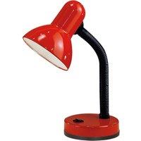 Loops Table Lamp Flexible Moveable Colour Red Steel Rocker Switch Bulb E27 1x40W in Metallics