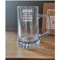 Afewhometruths Engraved Tankard Gift for Open Water Swimmer in Clear | Size: 500ml