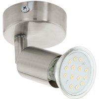 Loops Wall 1 Spot Light Colour Satin Nickel Steel Shade Bulb GU10 1x3W Included in Metallics