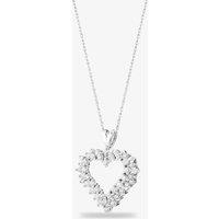T.H.Baker Women's 9ct White Gold 1.00ct Diamond Open Heart Pendant TH0121787 in Silver | Size: 18 inches