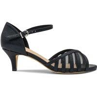 Shimmer 'Evelyn' Wide Fit Mid Kitten Heel Ankle Strap Sandal