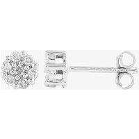 T.H.Baker Women's 9ct White Gold 0.2ct Diamond Cluster Stud Earrings TH0123642 in Silver