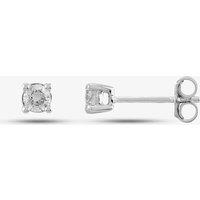T.H.Baker Women's 9ct White Gold 0.20ct Four Claw Diamond Earrings TH0123509 in Silver