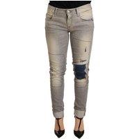 PAN71200 Grey Patchwork Jeans Wo - Gray Jeans