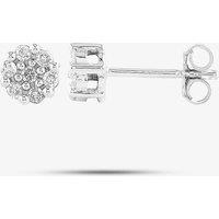 T.H.Baker Women's 9ct White Gold 0.12ct Diamond Flower Stud Earrings TH0123647 in Silver