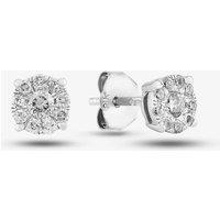 T.H.Baker Women's 9ct White Gold 0.25ct Diamond Stud Earrings TH0123339 in Silver