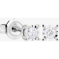 T.H.Baker Women's 9ct White Gold Diamond 0.12ct Stud Earrings TH0123336 in Silver