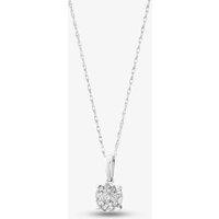 T.H.Baker Women's 9ct White Gold 0.25ct Diamond Cluster Pendant TH0121571 in Silver | Size: 18 inches