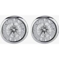 T.H.Baker Women's 9ct White Gold 0.16ct Diamond Stud Earrings TH0123487 in Silver