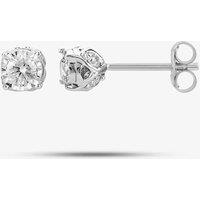 T.H.Baker Women's 9ct White Gold 0.50ct Four Claw Diamond Stud Earrings TH0123554 in Silver