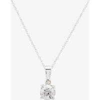 T.H.Baker Women's 18ct White Gold 0.75ct Diamond Solitaire Pendant TH0134795 in Silver | Size: 18 inches