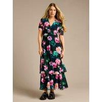 GWD by GEORGE W. DAVIES Women's Anna Floral Print Mesh Maxi Dress | Size: 10