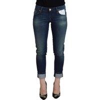 Acht Women's Cropped Jeans Cuffed Hem Skinny Fit in Blue | Size: 8