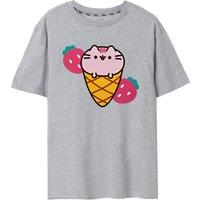 Pusheen Women's Short Sleeved T-Shirt | Grey Marl | Official Merch | Size: XL