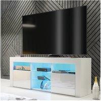 Creative Furniture Pulse TV Unit 145cm - A Stylish & Practical Cabinet with Gloss Doors & LED Lights in White