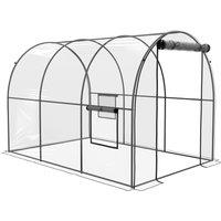 OUTSUNNY Polytunnel Greenhouse with Clear Cover, Walk-in Grow House, 3 x 2 x 2m