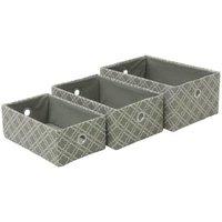 MANTRARAJ 3PC Cardboard Storage Basket Multipurpose Stackable Organiser Rope Bin in Grey