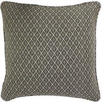 Paoletti Tangier Woven Geometric Fringed Cushion in Black | Size: 55 cm x 55 cm