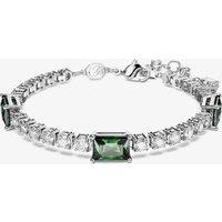 Swarovski Women's Matrix Green Mixed Cuts Tennis Rhodium Plated Bracelet 5666422 (M) | Size: 19.5 cm