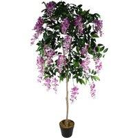 Leaf 150cm Artificial Light Pink Purple Wisteria Tree