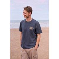 Animal Men's 'Chase' Graphic Cotton Casual Short Sleeve Lightweight Top in Dark Blue | Size: XS