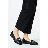 Dorothy Perkins Women's Wide Fit Lora Snaffle Loafers in Black | Size: 3